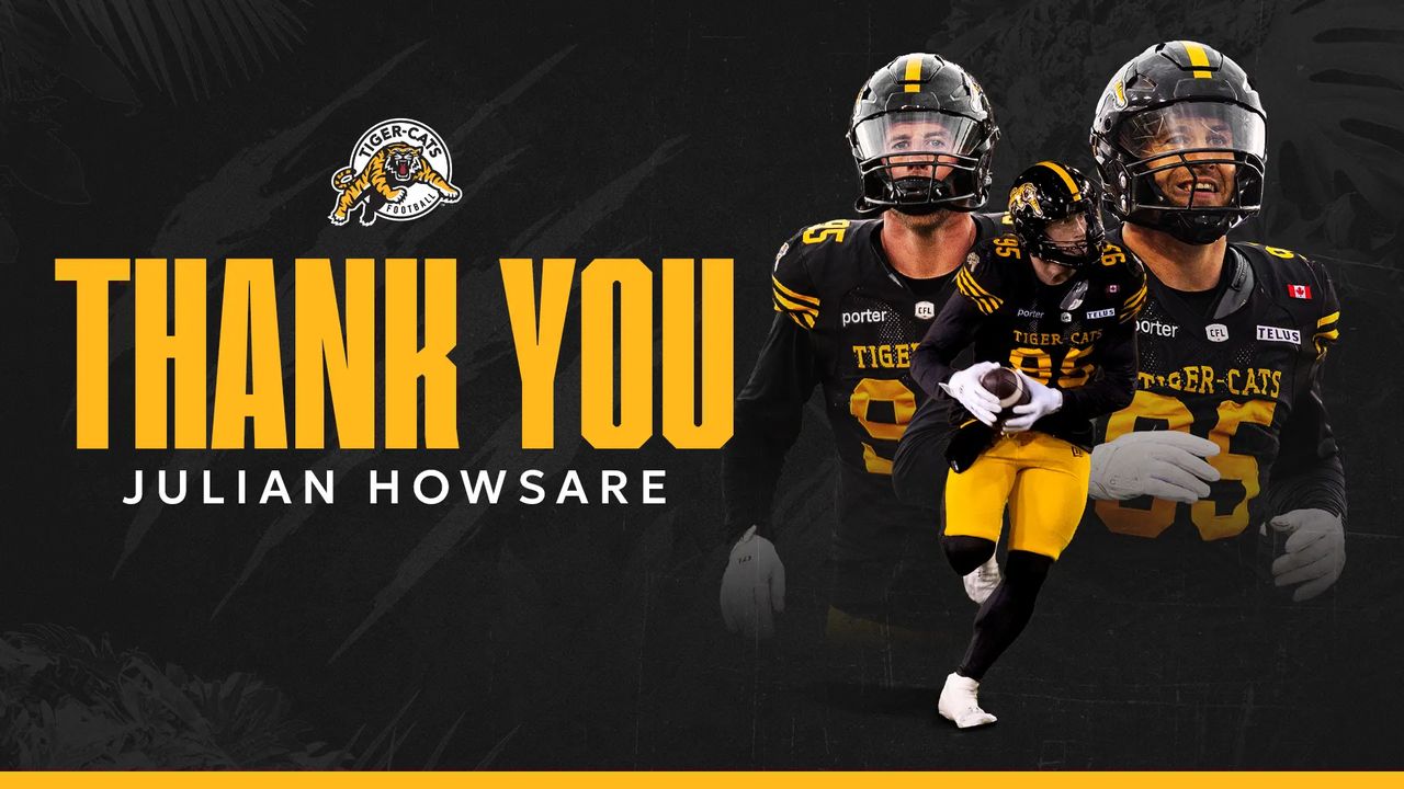 Alouettes acquire veteran defensive lineman Julian Howsare from Tiger-Cats