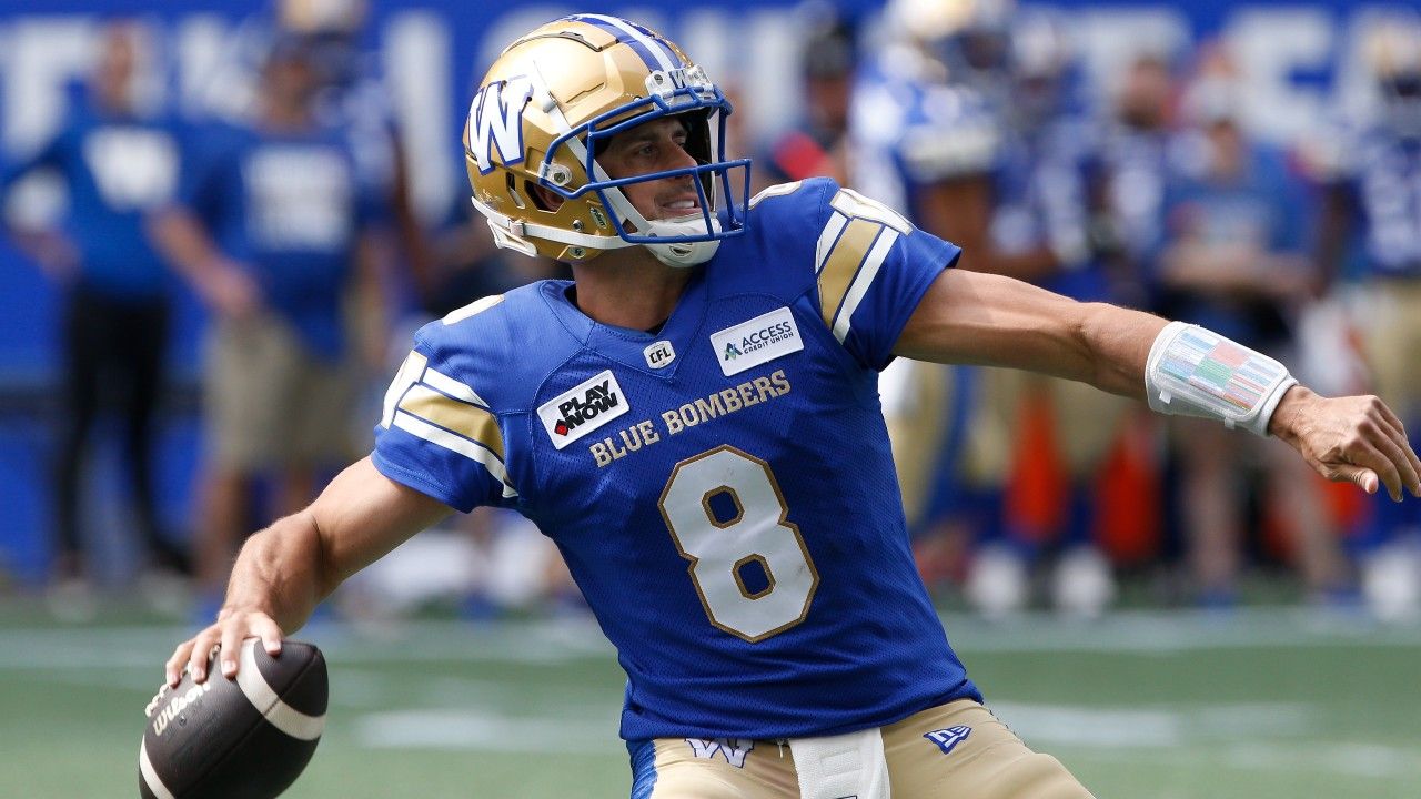 Blue Bombers' Zach Collaros ruled out with head injury, Dru Brown to start against Argonauts in pivotal CFL matchup