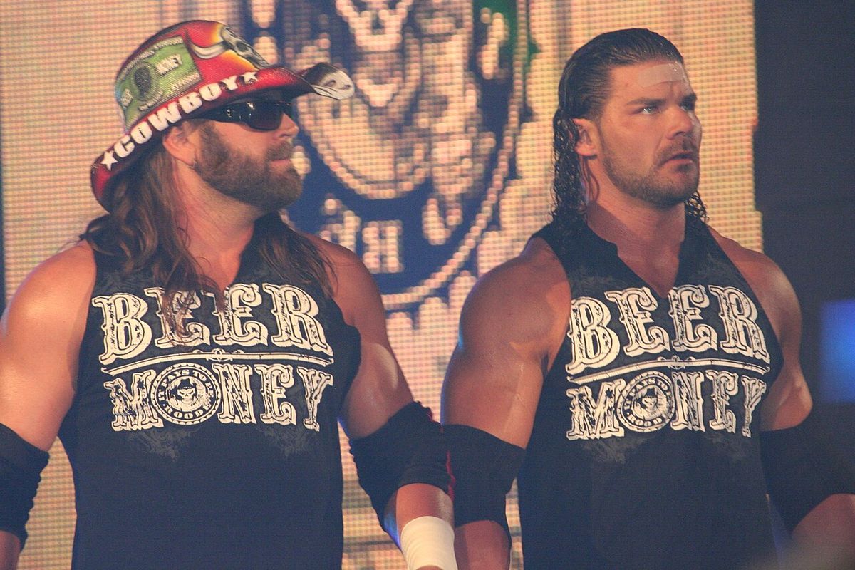 Professional wrestlers James Storm and Robert Roode at a TNA Impact! taping