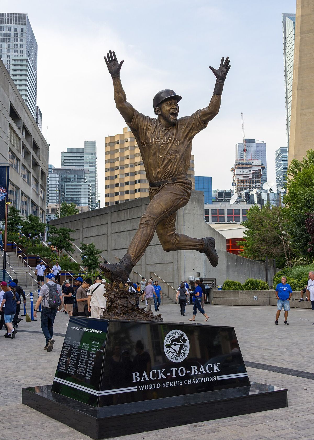 Back-to-Back, a statue of Joe Carter outside the Rogers Centre honouring the 1992 and 1993 MLB World Series champions
