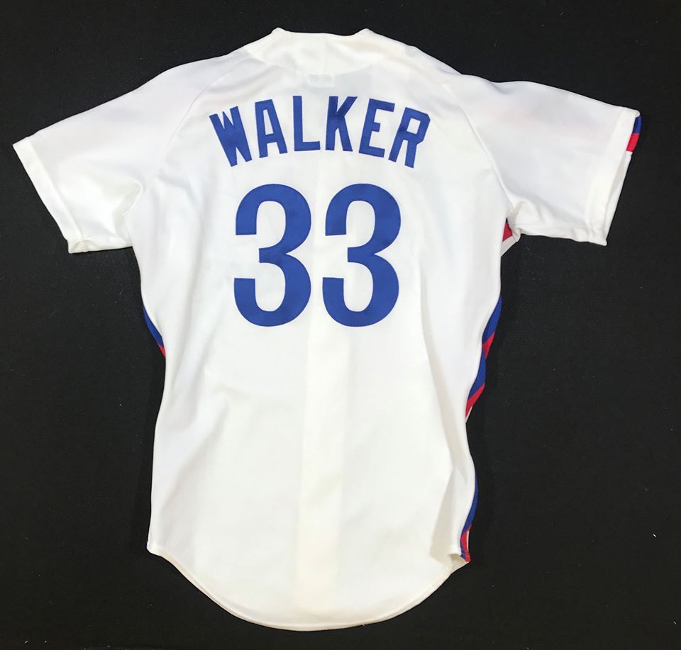 1989-1991 Montreal Expos #33 Larry Walker home jersey lettered and photographed by William F. Henderson who may be contacted through his web