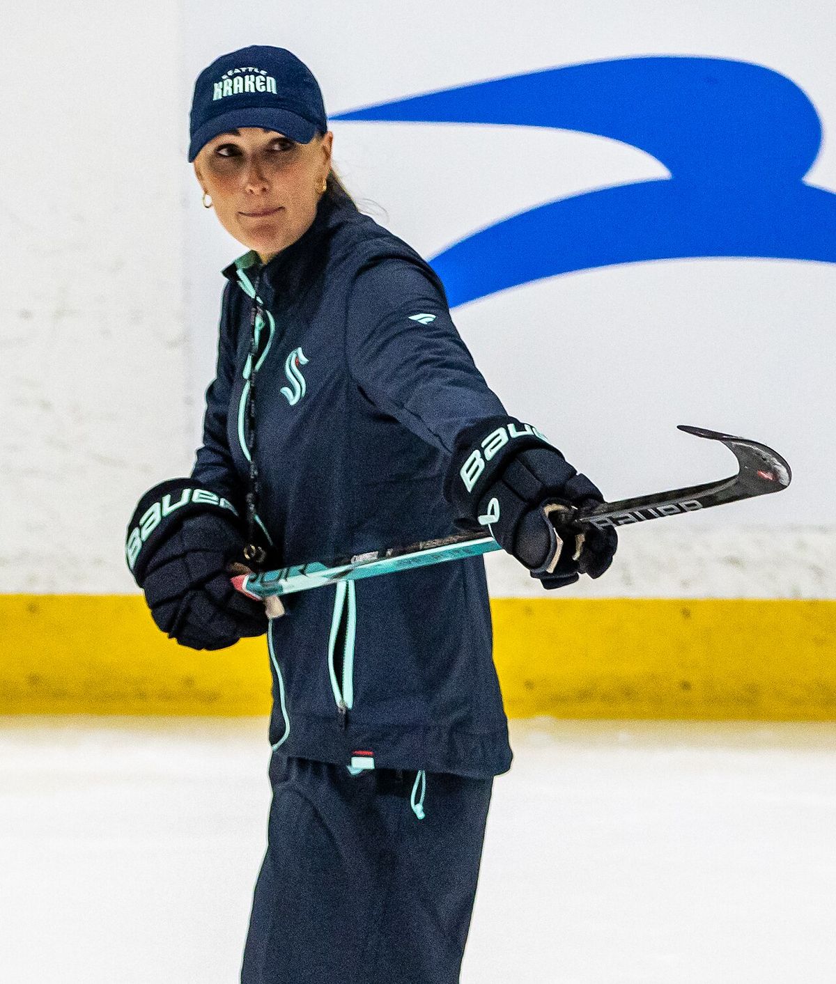 Campbell coaching at 2024 Seattle Kraken Development Camp
