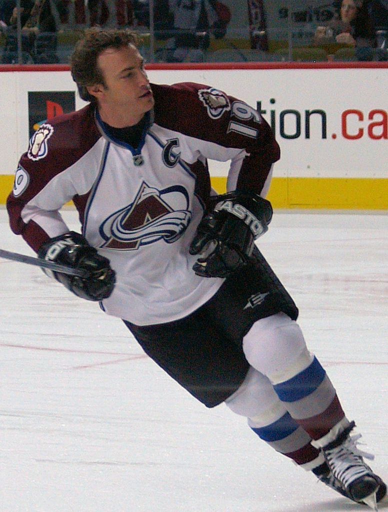 Joe Sakic warming up before a game. Calgary, Alberta