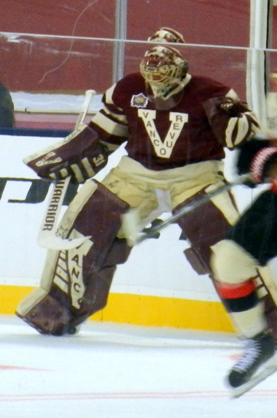 Eddie Lack in warmups with the Vancouver Canucks before the 2014 Heritage Classic