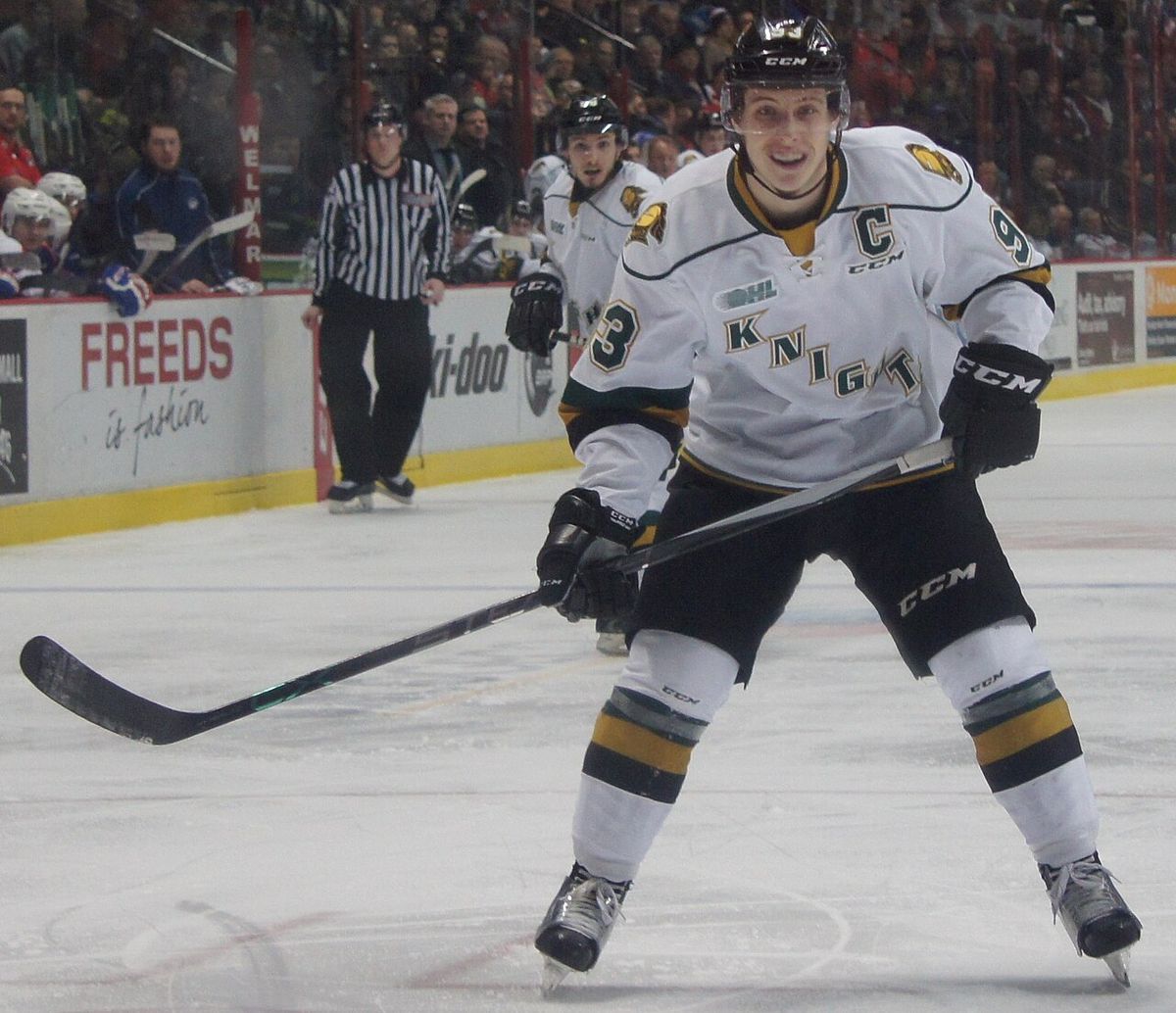 Mitchell Marner playing for the London Knights against the Windsor Spitfires, Jan. 30, 2016