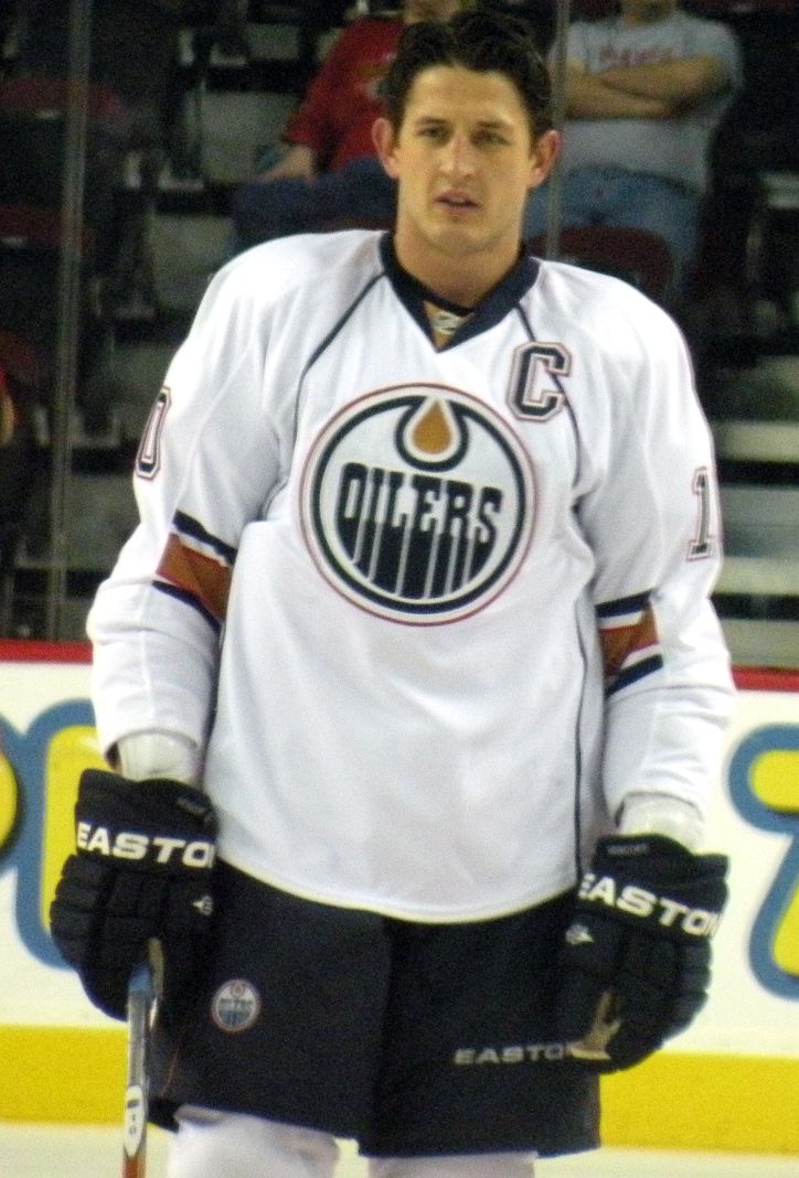 Edmonton Oilers captain Shawn Horcoff prior to a National Hockey League game against the Calgary Flames.