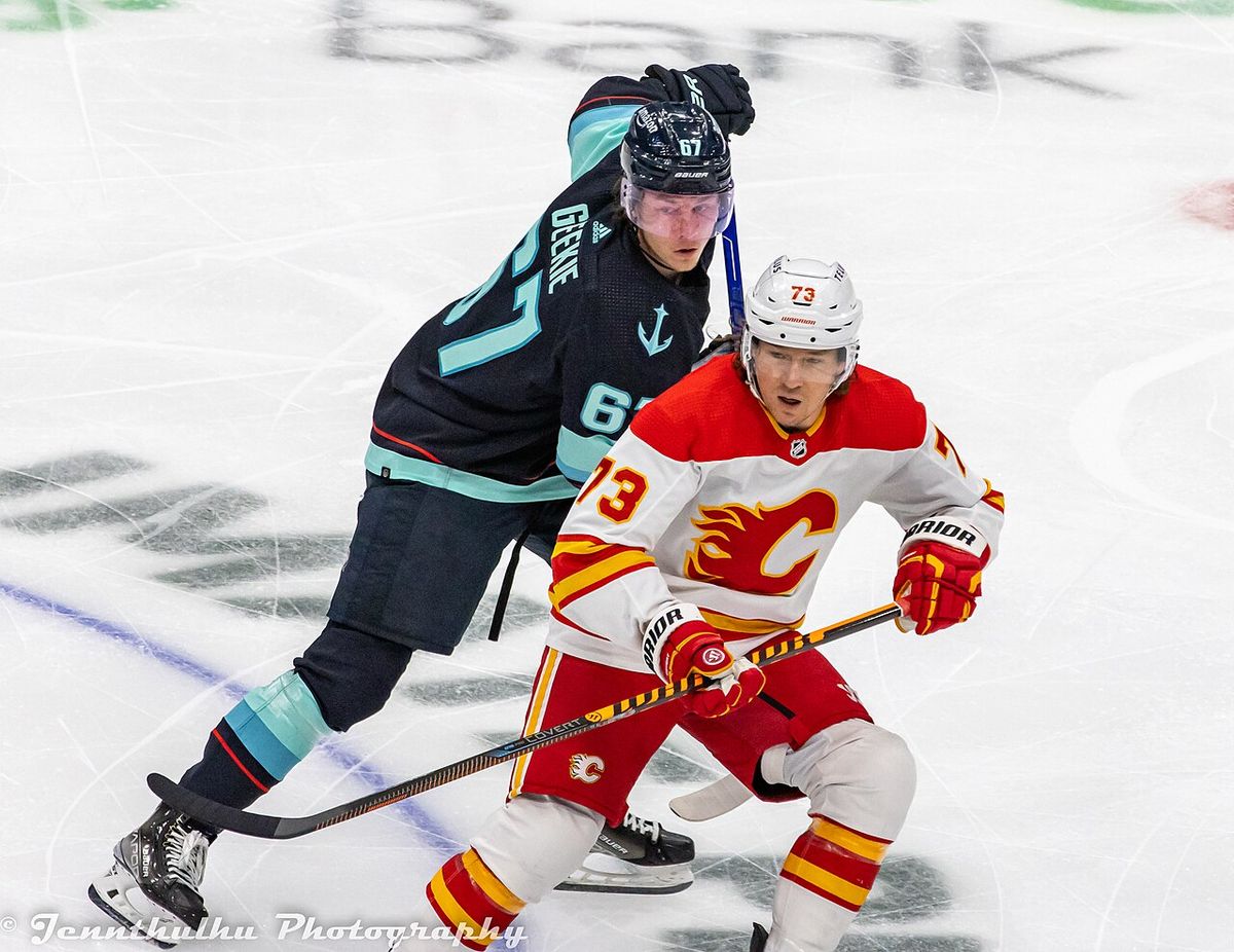 Calgary Flames at Seattle Kraken on December 28, 2022.