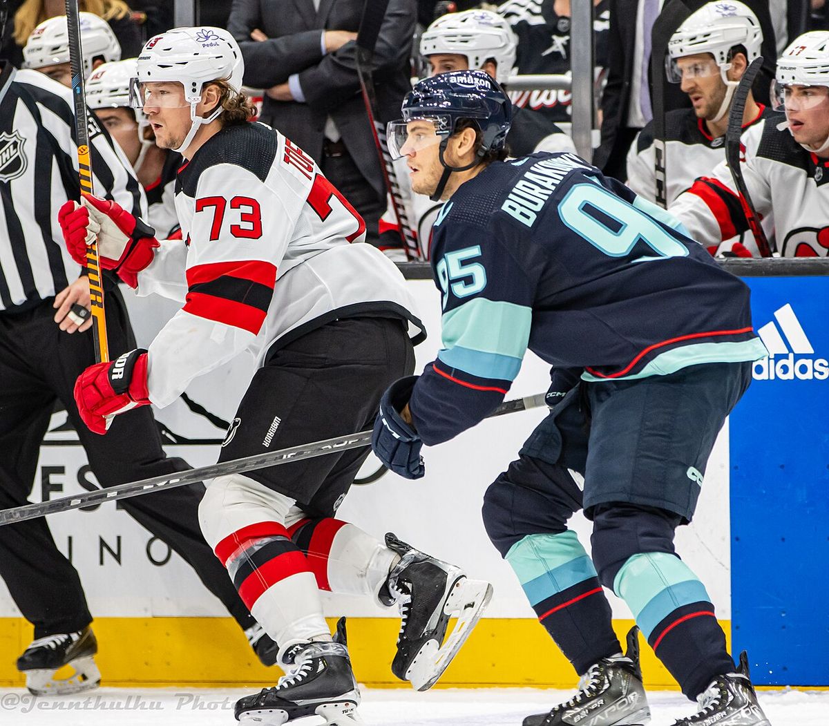 The NHL game between the New Jersey Devils at the Seattle Kraken which took place on December 7, 2023.