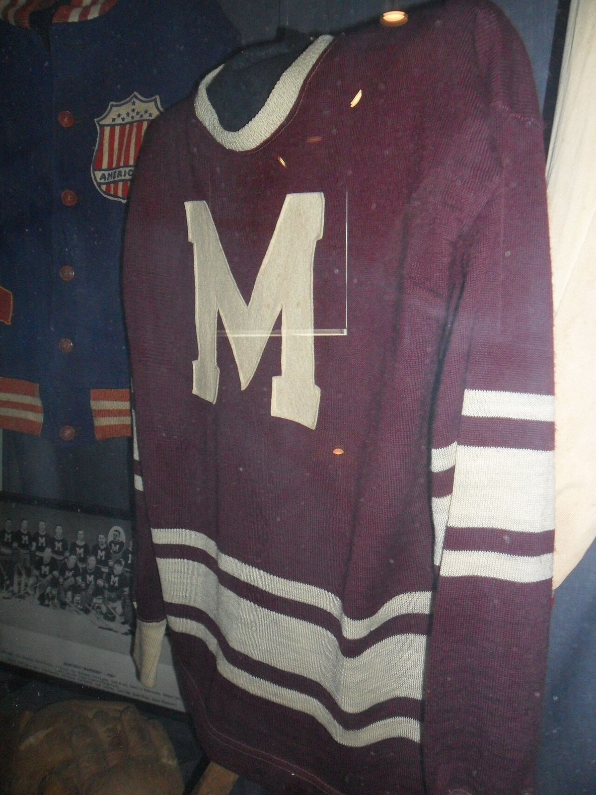 Jersey worn by defunct NHL Montreal Maroons team