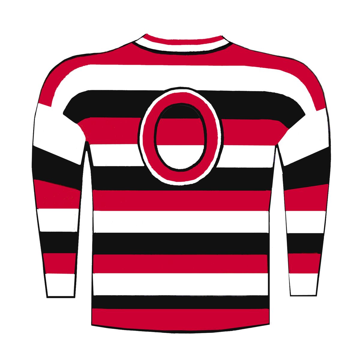 Likeness of hockey jersey used by Sens club in 1933