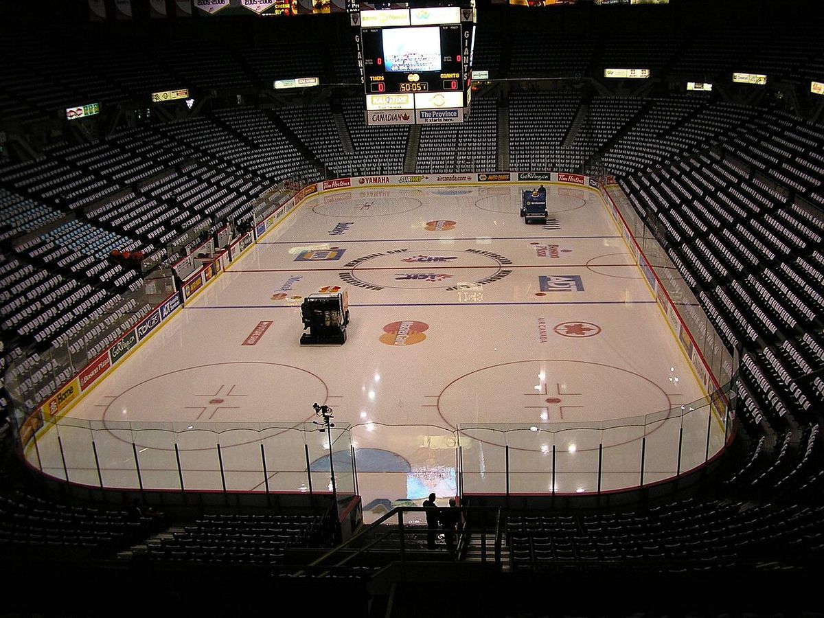Towels laid out on each seat at the Pacific Coliseum in Vancouver, British Columbia prior to the 2007 Memorial Cup championship game. May 27