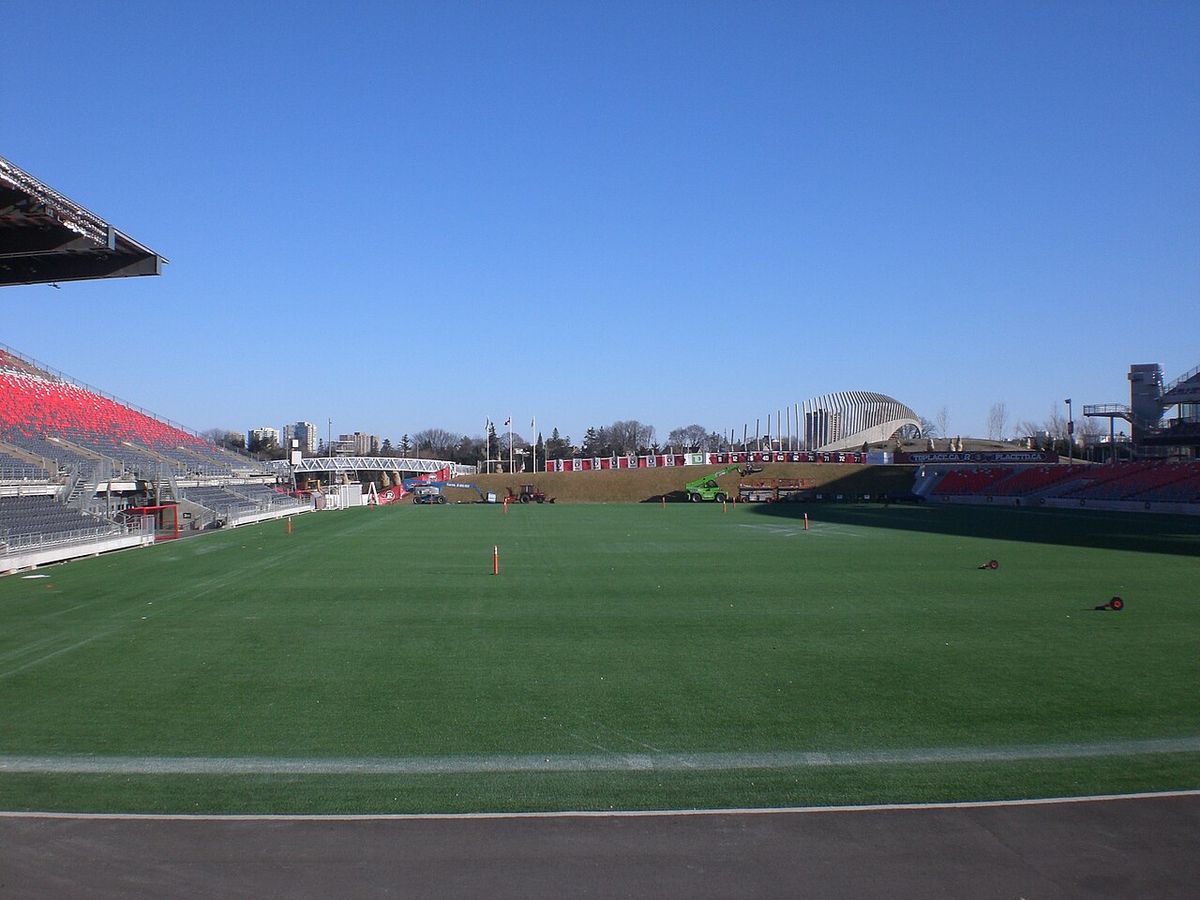 View of the field of Frank Clair Stadium, Ottawa