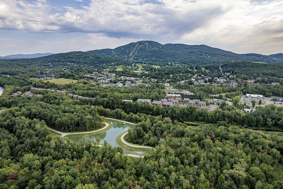 Aerial view of Bromont, Quebec.