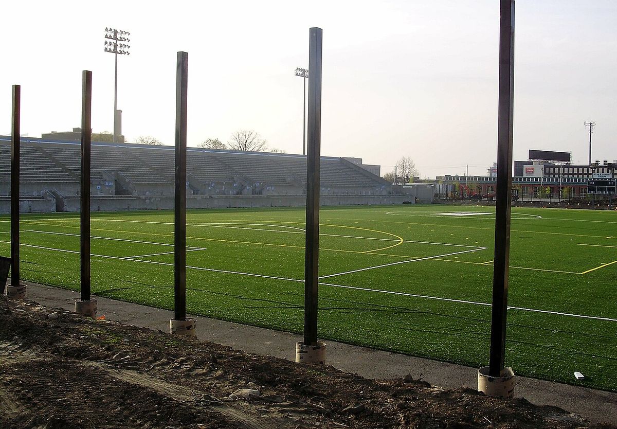 The field of Allan A. Lamport Stadium, a multi-use stadium in Toronto, Ontario, Canada.